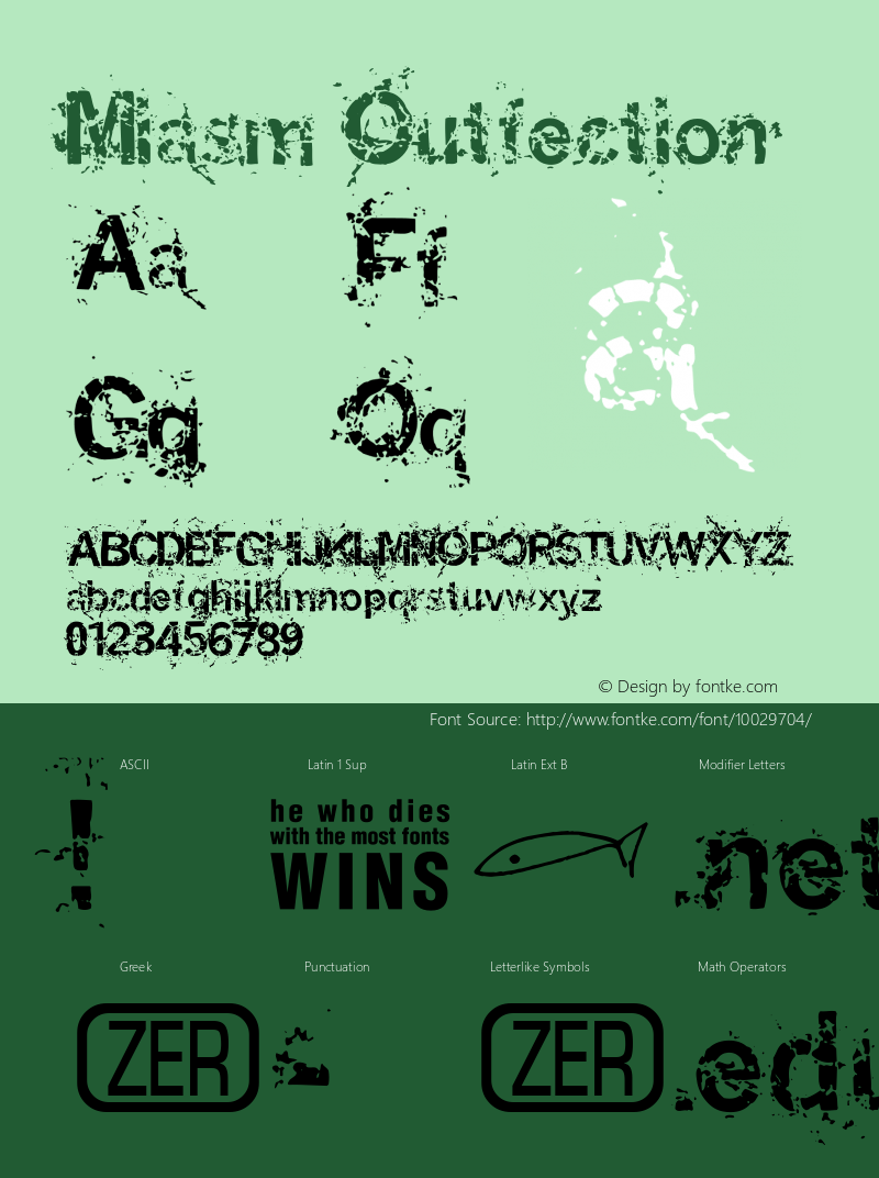 Miasm Outfection Macromedia Fontographer 4.1.5 5/7/98 Font Sample