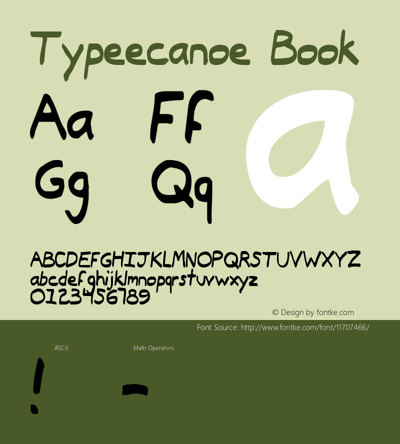 Typeecanoe Book Version 2 Font Sample