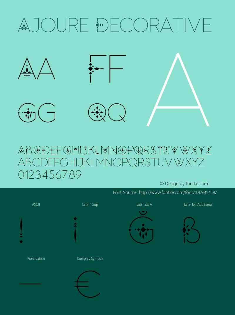 Ajoure Decorative Version 1.007;Fontself Maker 3.5.4 Font Sample