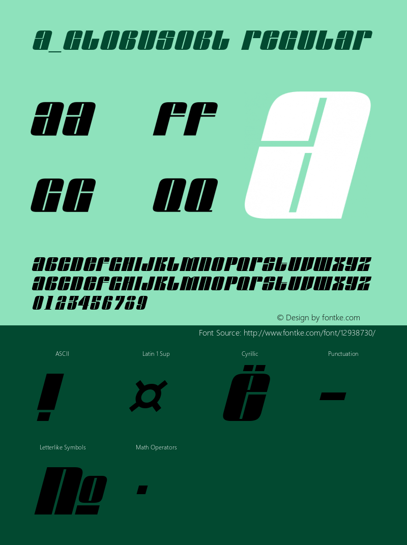 a_GlobusObl Regular 01.02 Font Sample