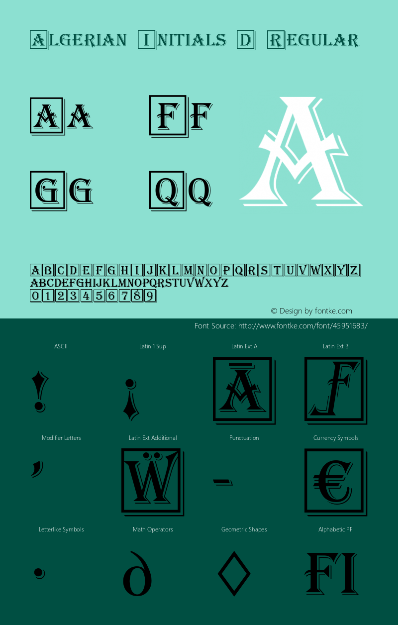 AlgerianIniD Version 1.000;PS 1.00;hotconv 1.0.57;makeotf.lib2.0.21895 Font Sample