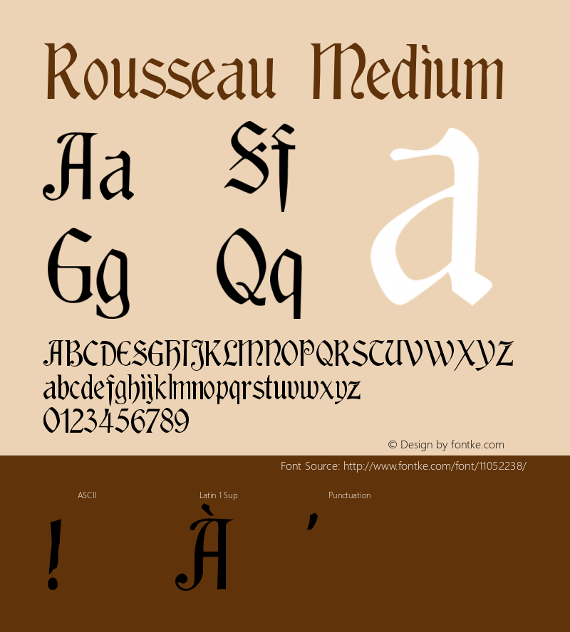 Rousseau Medium Version 001.000 Font Sample