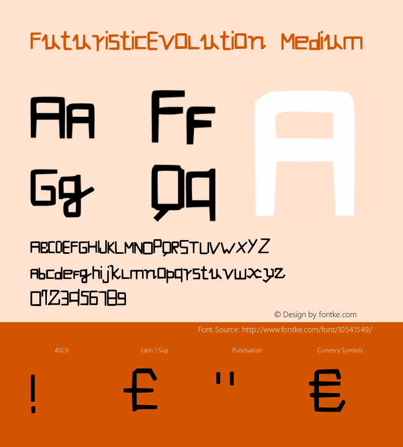 FuturisticEvolution Medium Version 001.000 Font Sample