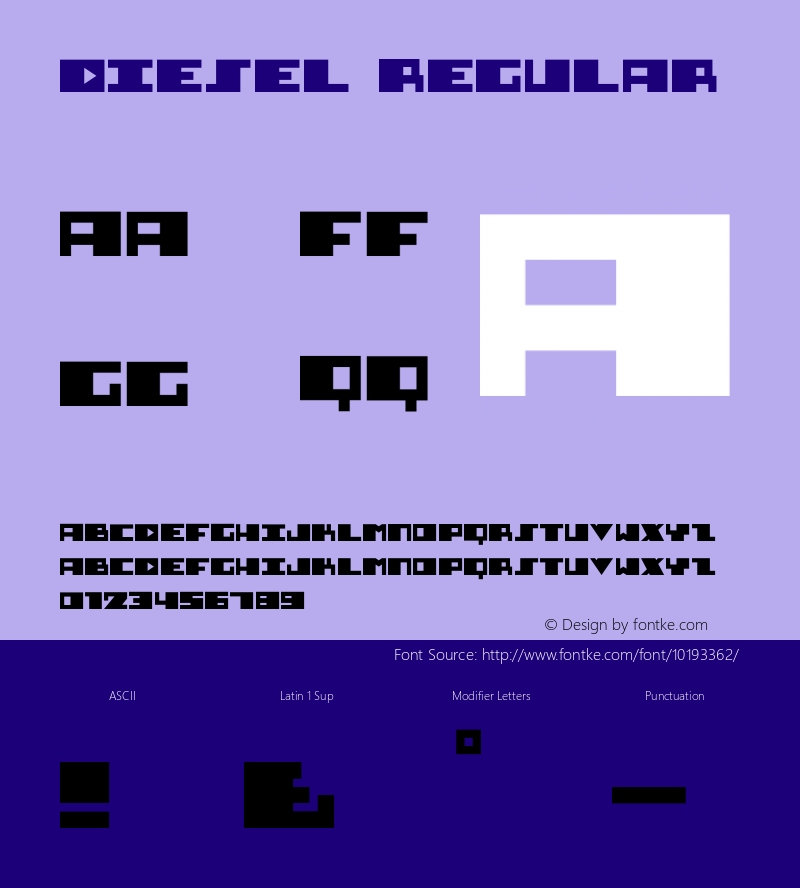 Diesel Regular 001.000 Font Sample