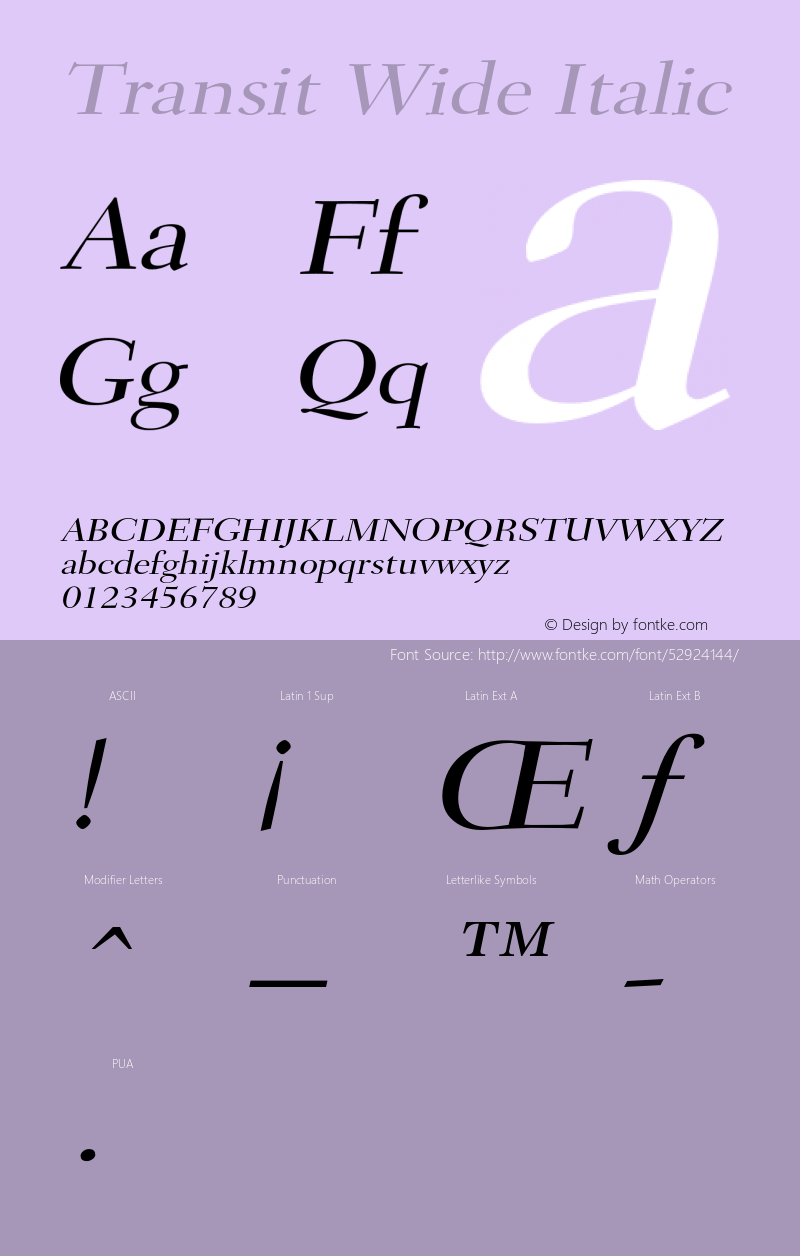 TransitWideItalic Altsys Fontographer 4.1 1/10/95 {DfLp-URBC-66E7-7FBL-FXFA} Font Sample