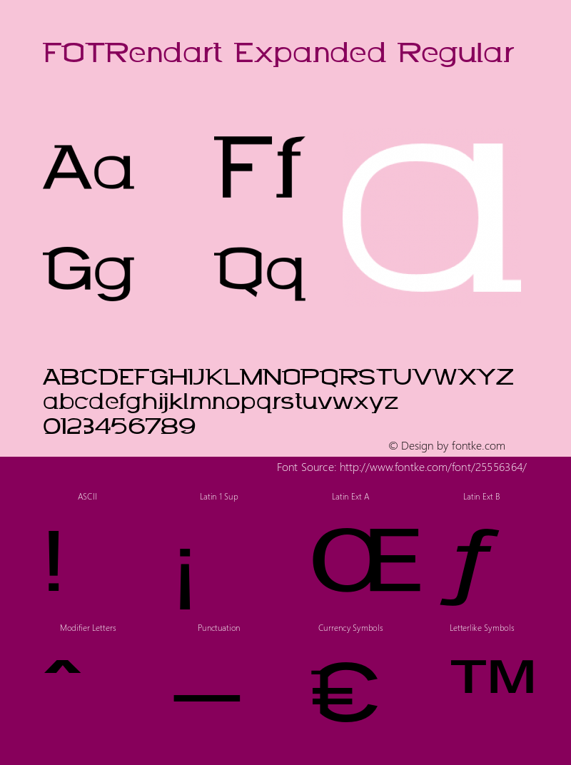 FOTRendart-ExpandedRegular Version 1.000 Font Sample