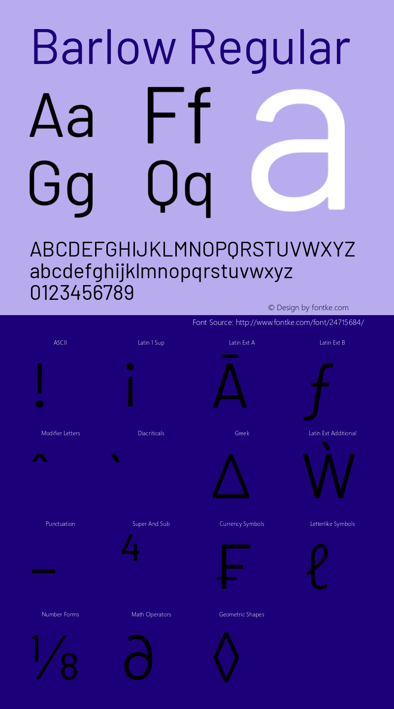 Barlow Regular Version 1.207 Font Sample