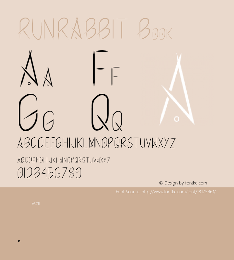RUNRABBIT Book Version 1.0 Font Sample