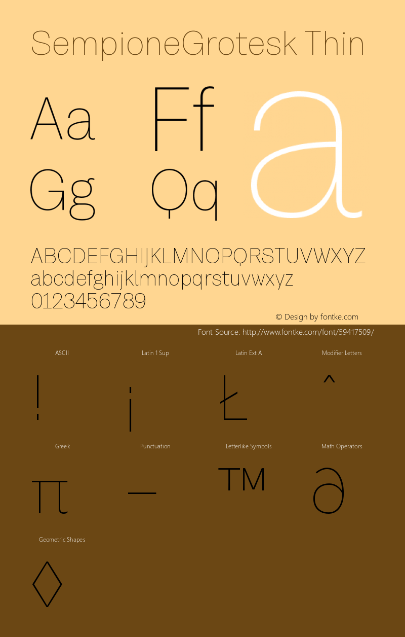 SempioneGrotesk Thin Version 2.001 Font Sample