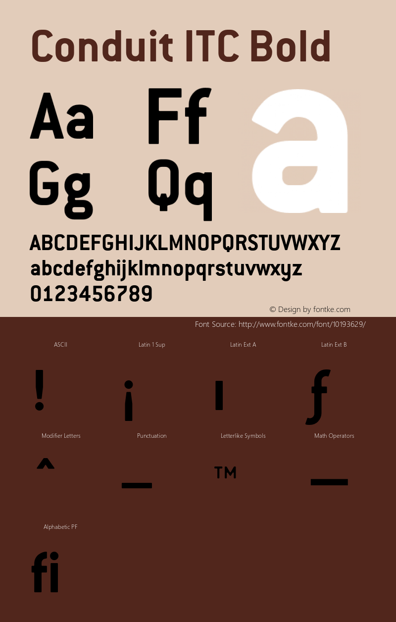 Conduit ITC Bold 001.001 Font Sample