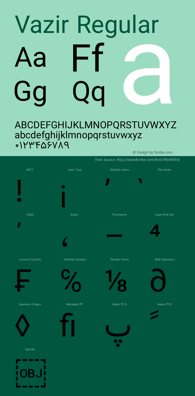 Vazir Regular Version 6.3.2 Font Sample