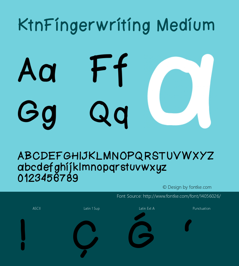 KtnFingerwriting Medium Version 001.000 Font Sample