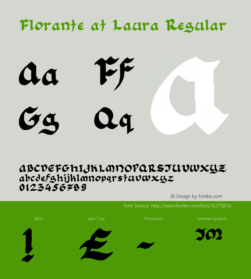 Florante at Laura Regular Macromedia Fontographer 4.1 10/4/2005 Font Sample