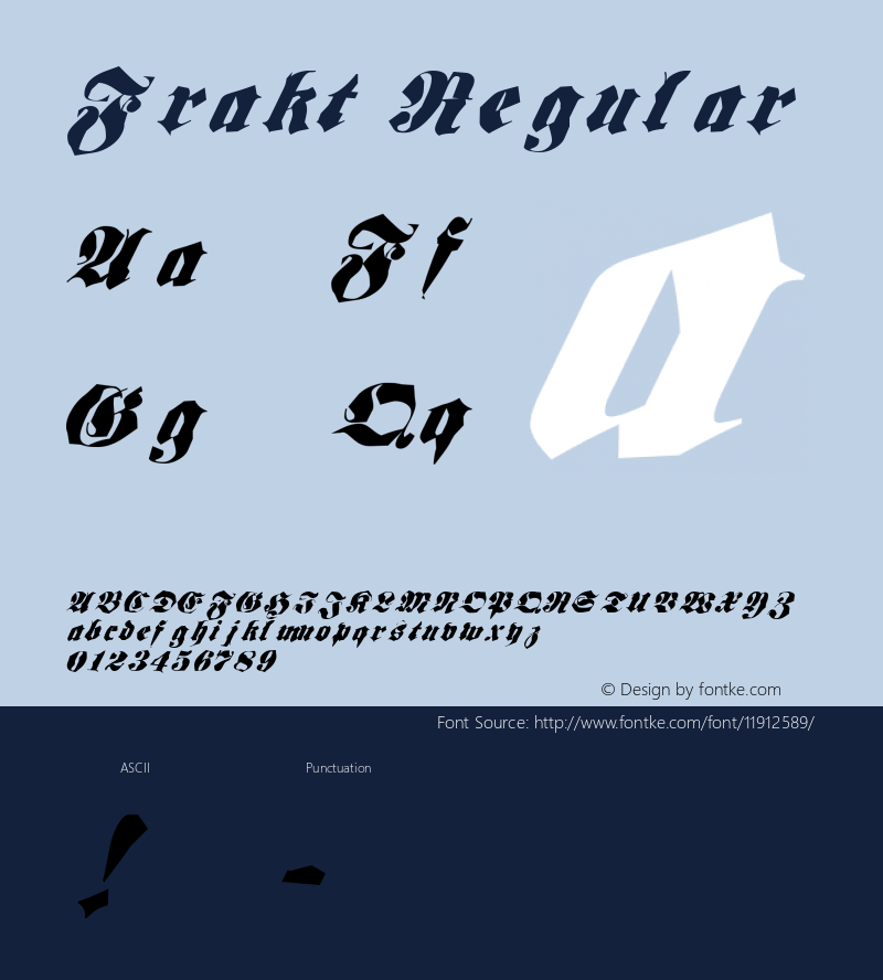 Frakt Regular Macromedia Fontographer 4.1.2 29.04.1998 Font Sample