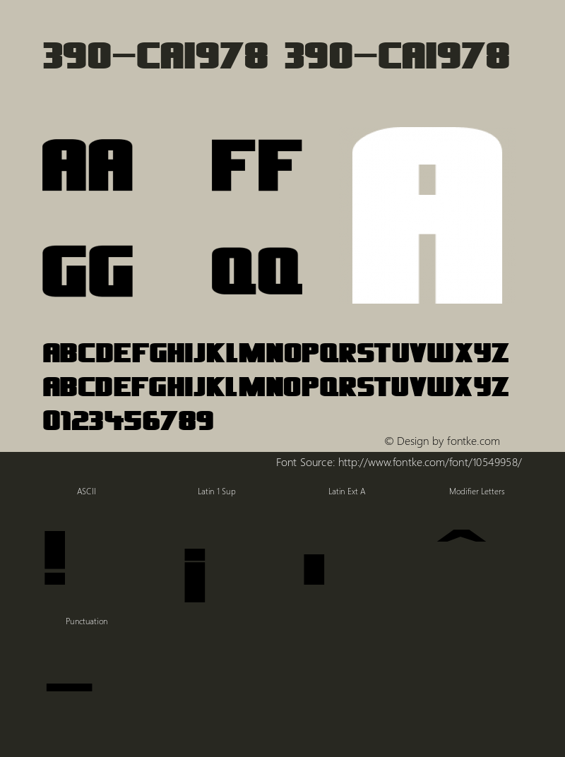 390-CAI978 390-CAI978 Version 3.0 Font Sample