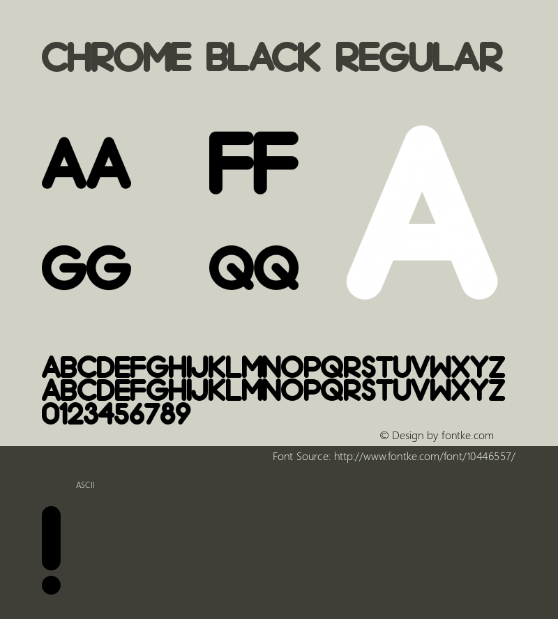 Chrome Black Regular Version 1.00 2012 Font Sample