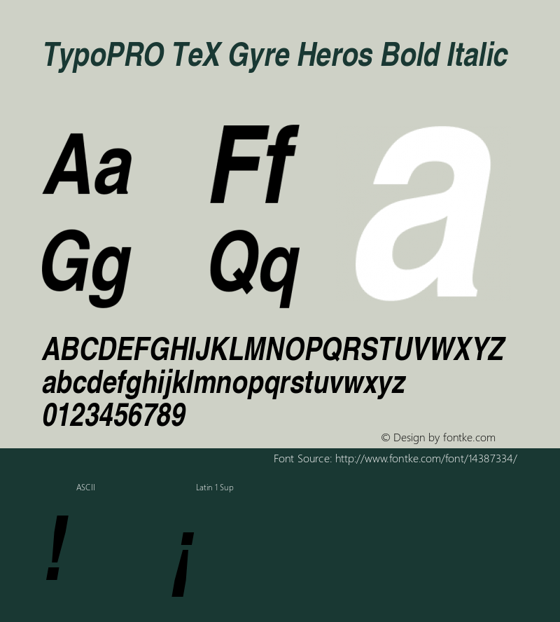 TypoPRO TeX Gyre Heros Bold Italic Version 2.004;PS 2.004;hotconv 1.0.49;makeotf.lib2.0.14853 Font Sample