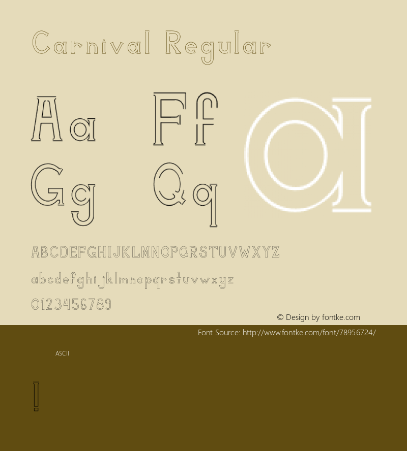 Carnival Version 001.000 Font Sample