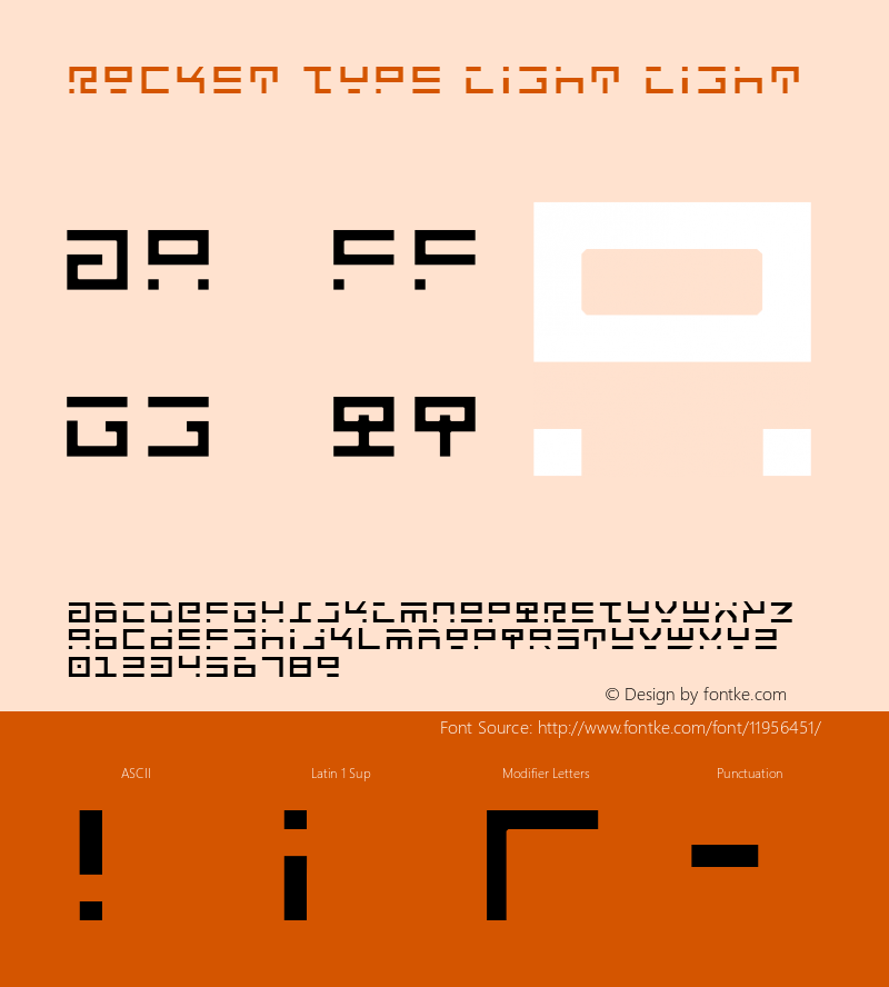 Rocket Type Light Light 1 Font Sample