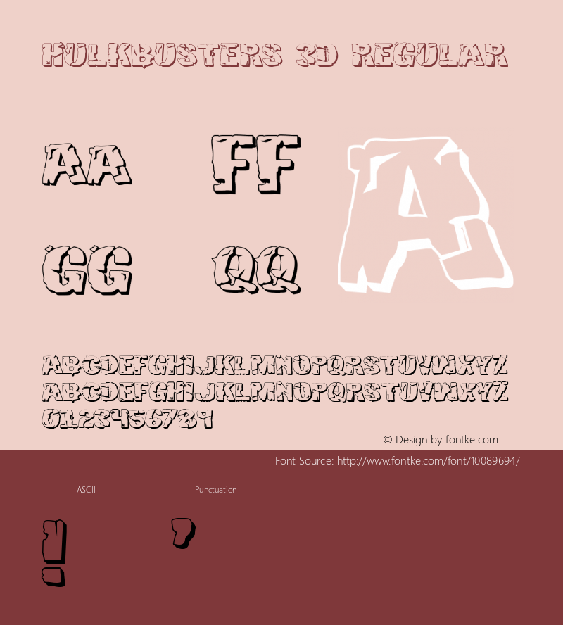 Hulkbusters 3D Regular 1 Font Sample