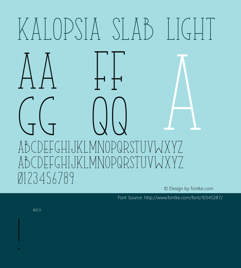 Kalopsia Slab Light Version 001.000 Font Sample