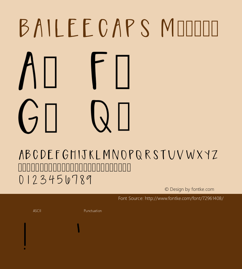 BAILEECAPS Version 001.000 Font Sample