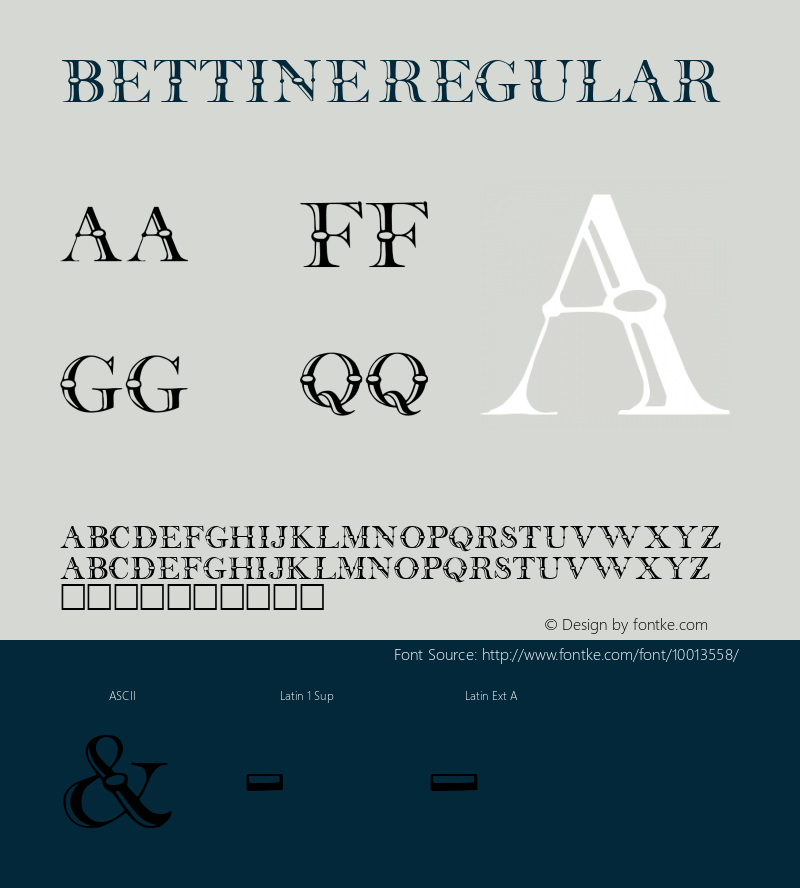 BETTINE Regular Altsys Fontographer 3.5  3/17/97 Font Sample