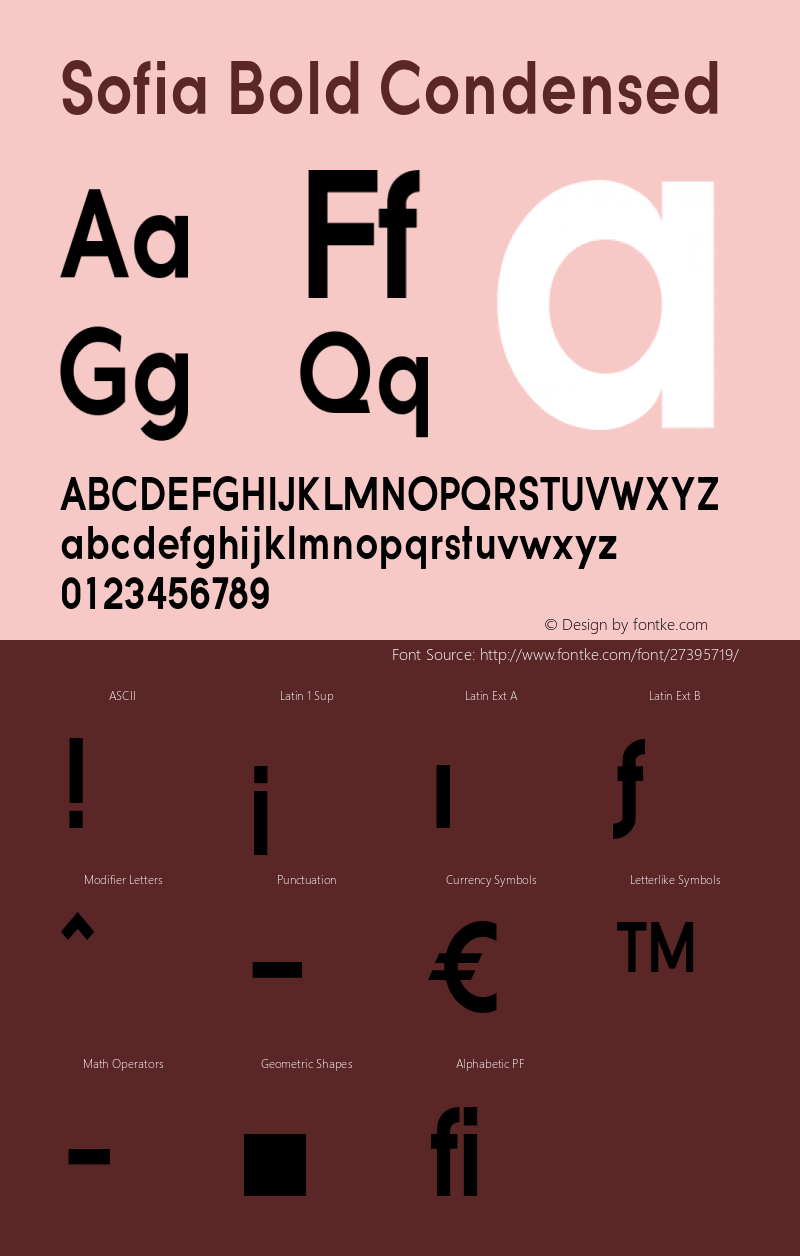 Sofia-BoldCondensed Version 001.902 Font Sample