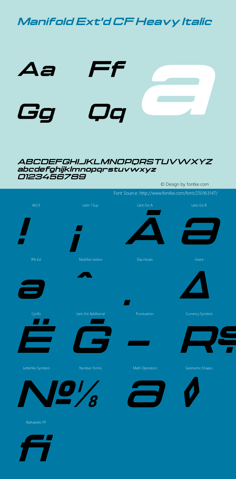 Manifold Ext'd CF Heavy Italic Version 4.300;FEAKit 1.0图片样张