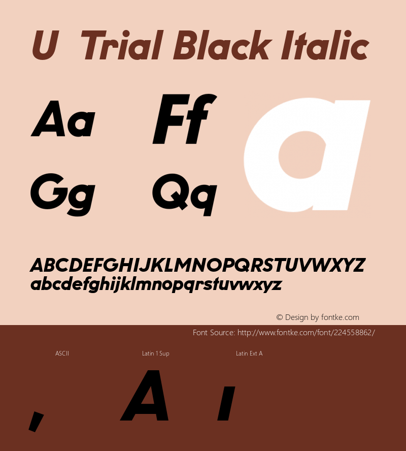 U8 Trial Black Italic Version 002.000图片样张