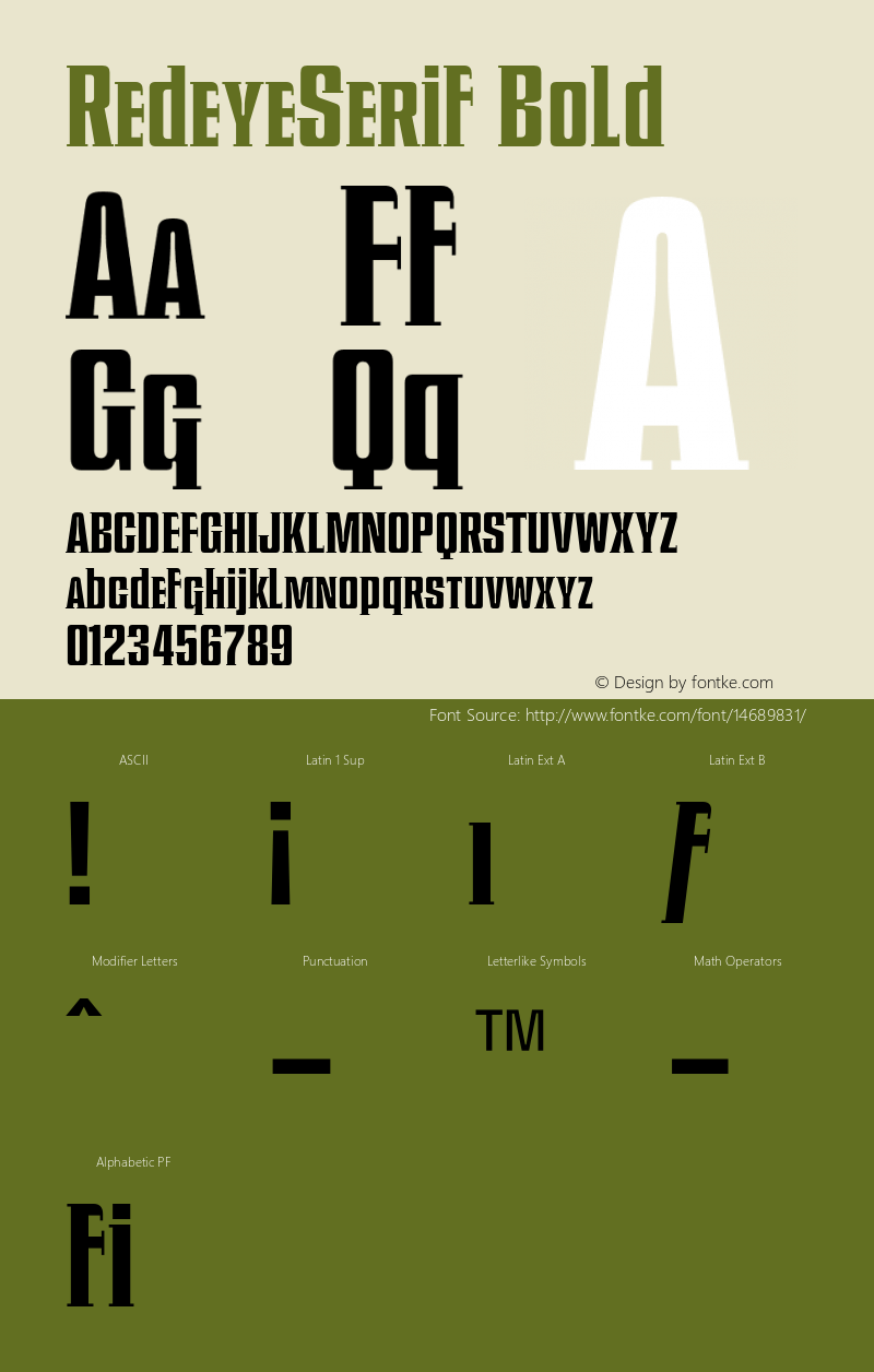 RedeyeSerif Bold 001.000 Font Sample