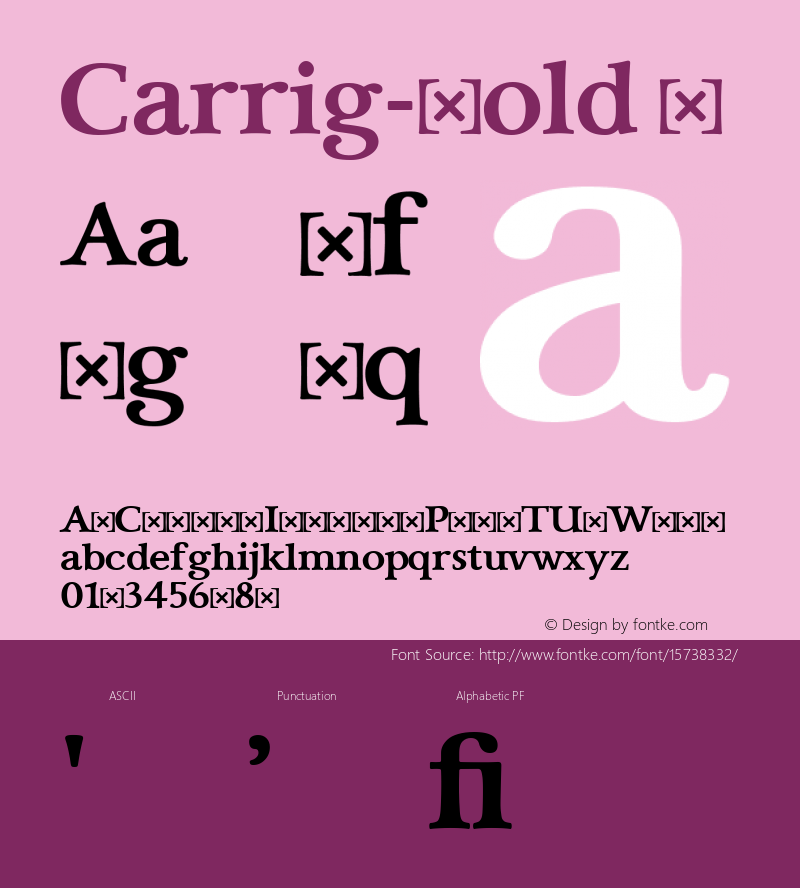 Carrig-Bold ☞ Version 1.000;PS 002.000;hotconv 1.0.70;makeotf.lib2.5.58329;com.myfonts.easy.paulo-goode.carrig.bold.wfkit2.version.4t9A Font Sample