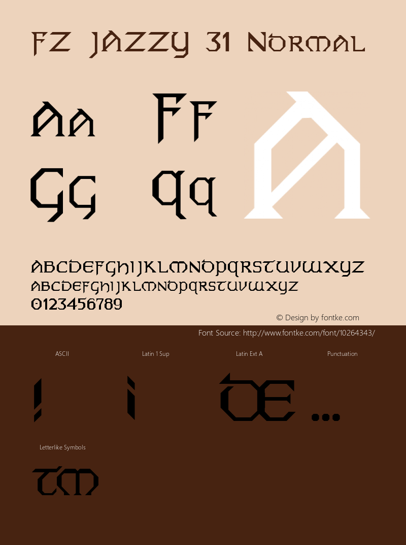 FZ JAZZY 31 Normal 1.0 Wed Apr 20 16:08:10 1994 Font Sample