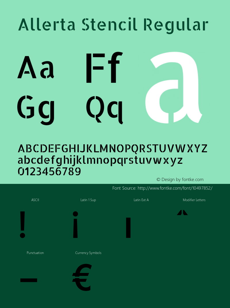 Allerta Stencil Regular Version 1.02 Font Sample