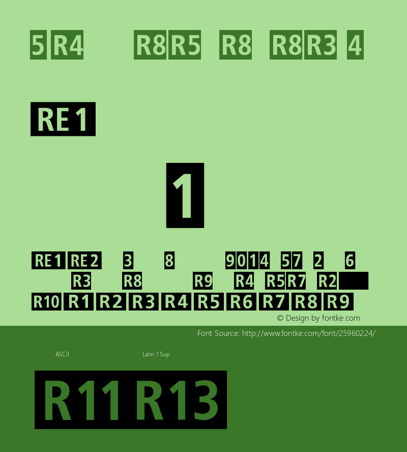 TransitLinie-R Version 001.000 Font Sample