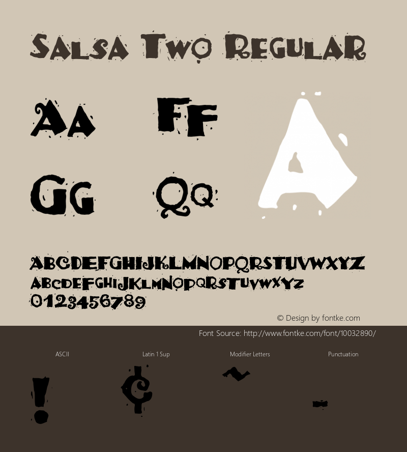 Salsa Two Regular Altsys Fontographer 4.0.4 11/25/94 Font Sample