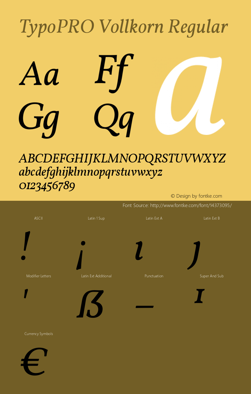 TypoPRO Vollkorn Regular Version 2.001 Font Sample