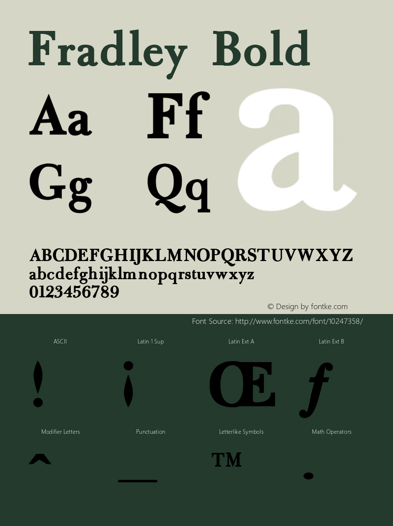 Fradley Bold Version 1.00 Font Sample