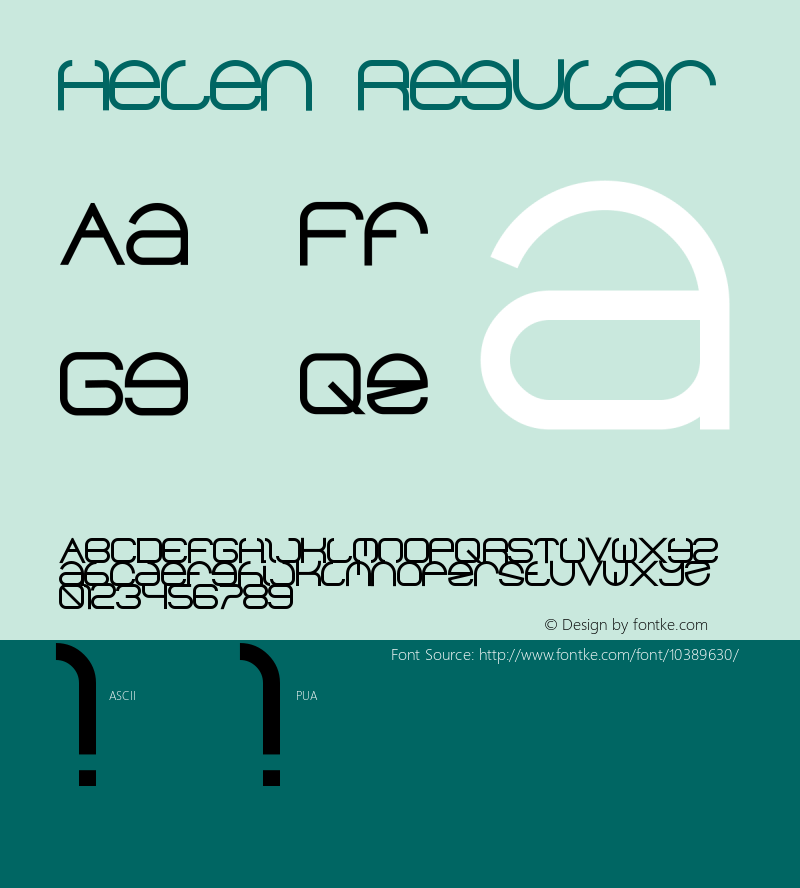 Helen Regular Unknown Font Sample