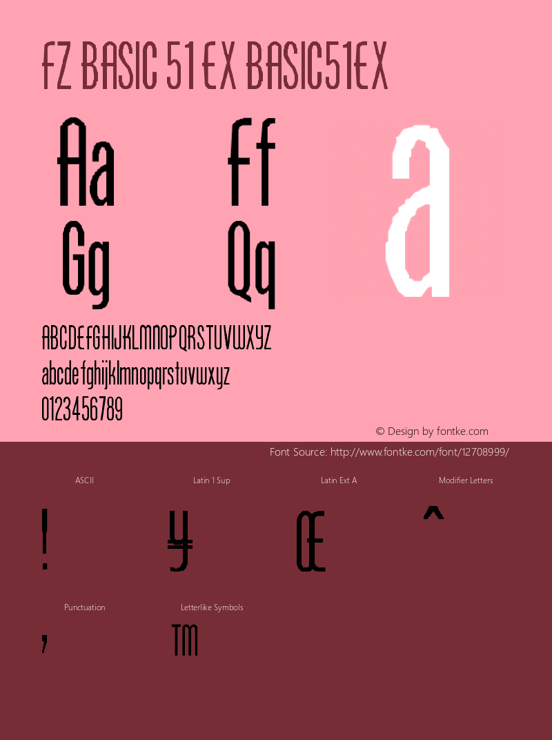 FZ BASIC 51 EX BASIC51EX Version 1.000 Font Sample