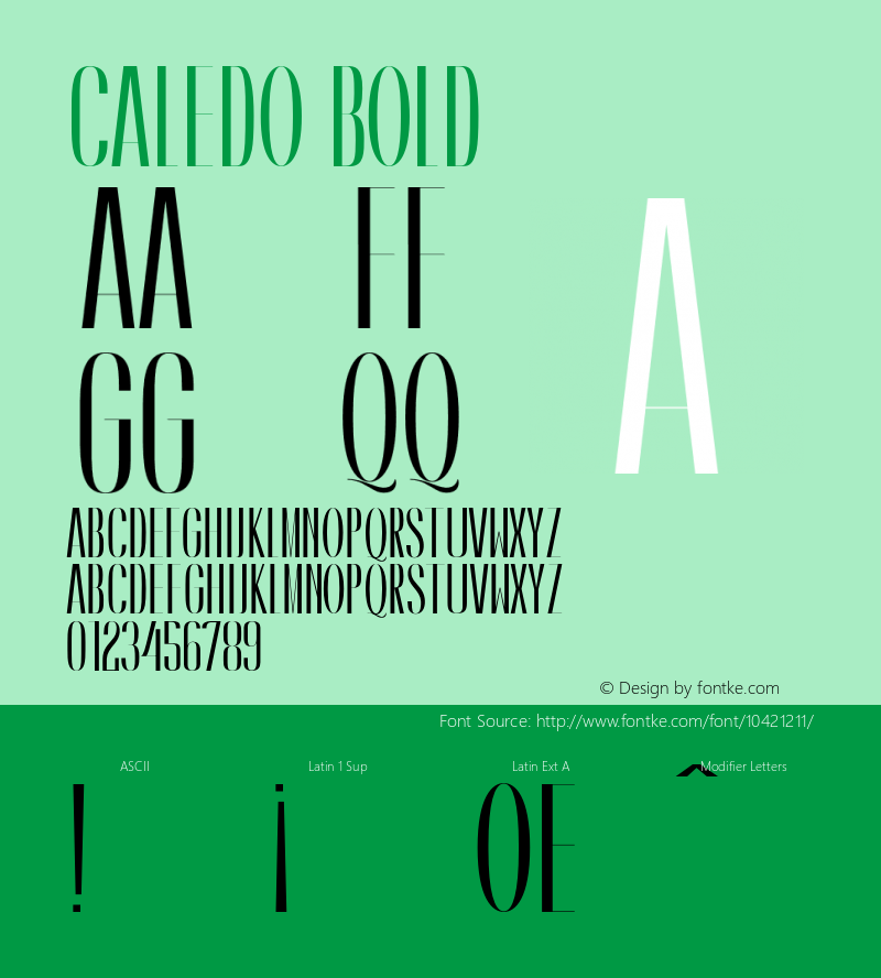 Caledo Bold Version 002.000 Font Sample
