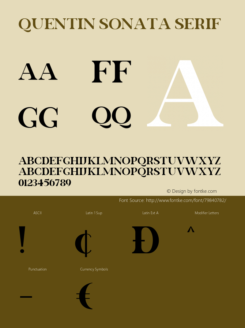 Quentin Sonata-Serif Version 1.000 Font Sample