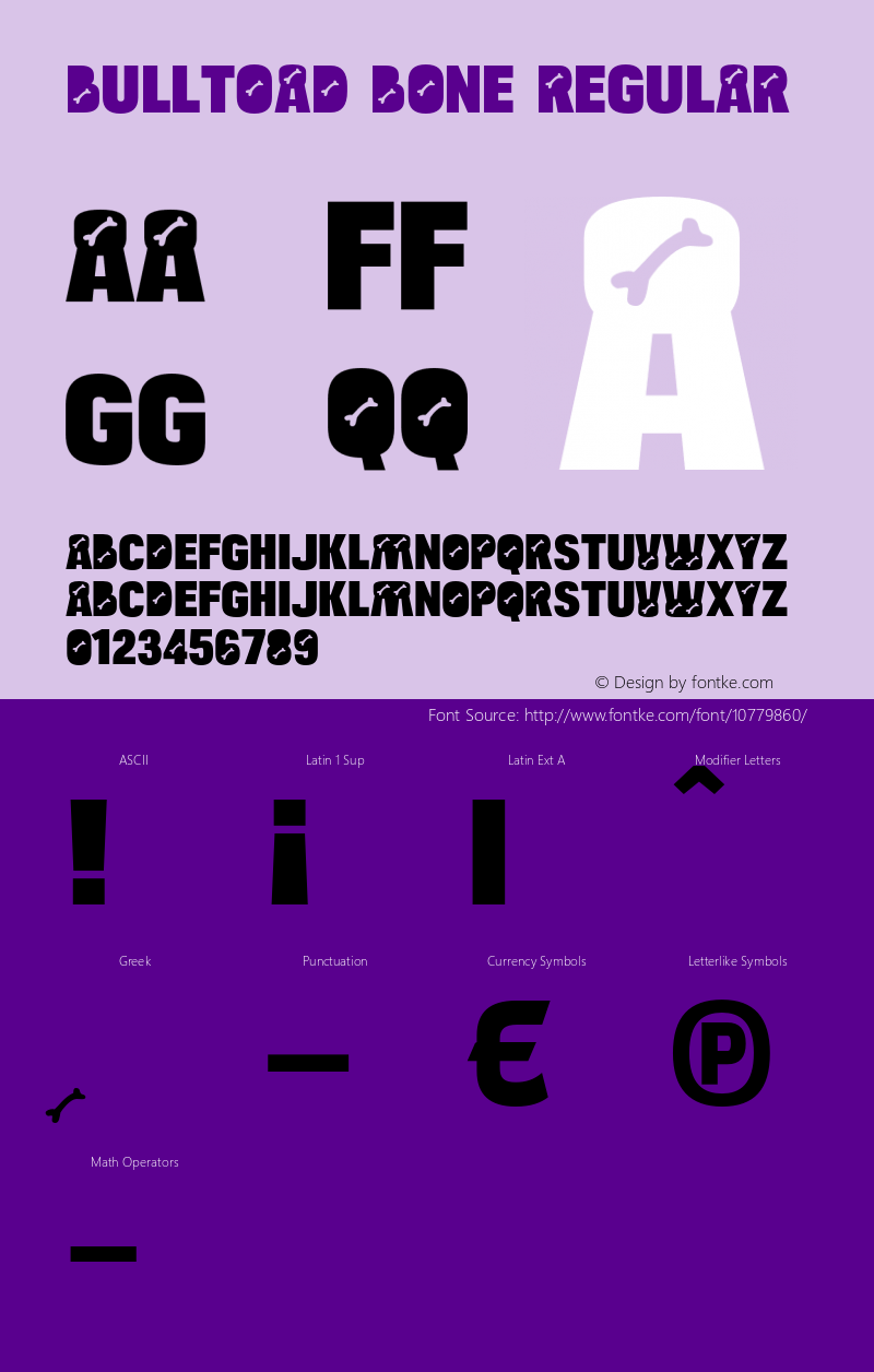 Bulltoad Bone Regular OTF 1.000;PS 001.001;Core 1.0.29 Font Sample