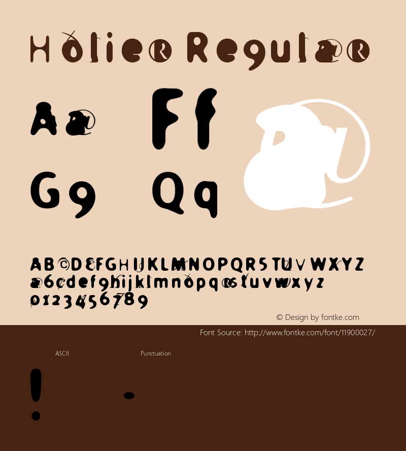 Holier Regular Macromedia Fontographer 4.1.5 13/09/02 Font Sample