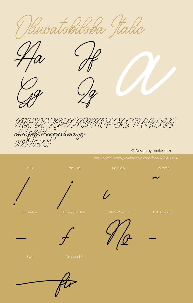 Oluwatobiloba Italic Version 1.00;July 28, 2021;FontCreator 13.0.0.2683 64-bit图片样张