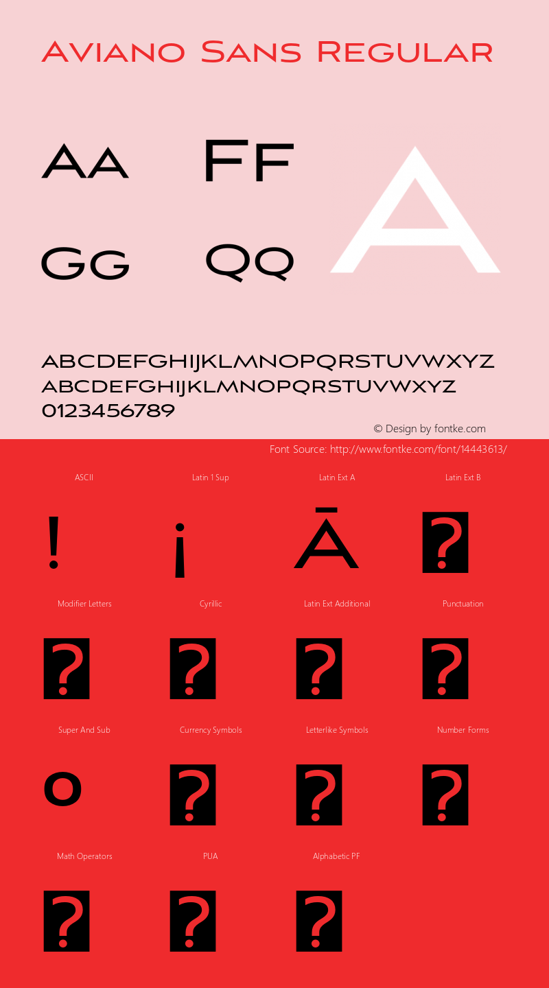 Aviano Sans Regular Version 1.000 2014 initial release Font Sample