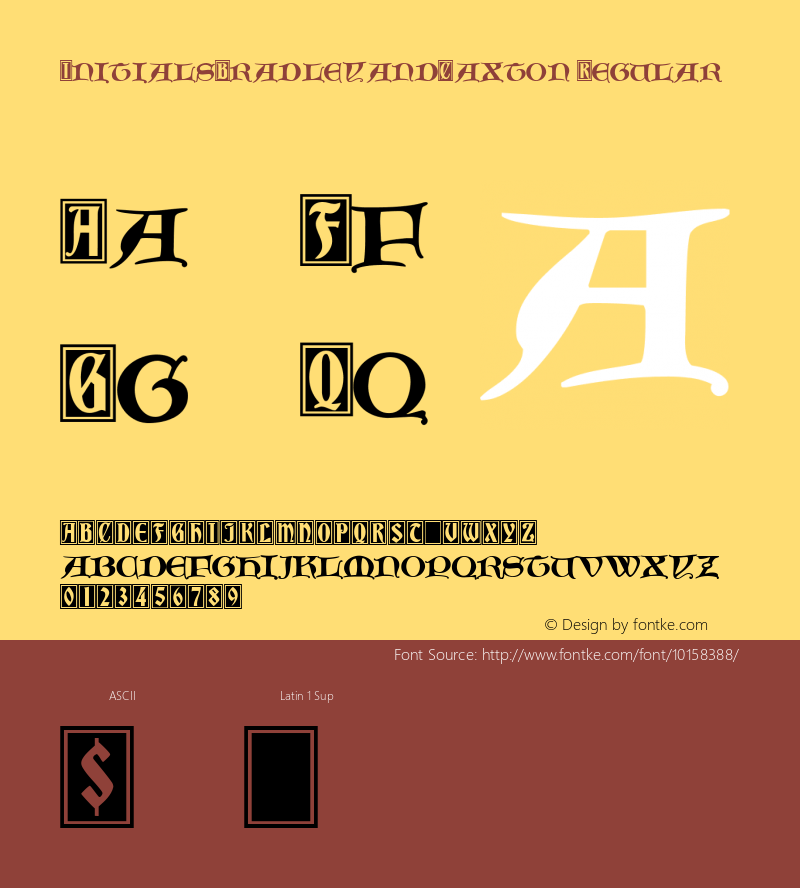 InitialsBradleyandCaxton Regular Version 1.00 Font Sample