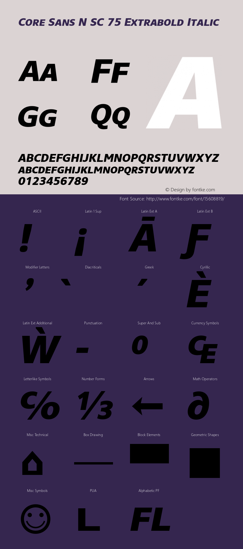 Core Sans N SC 75 Extrabold Italic Version 1.000;PS 001.001;hotconv 1.0.56 Font Sample