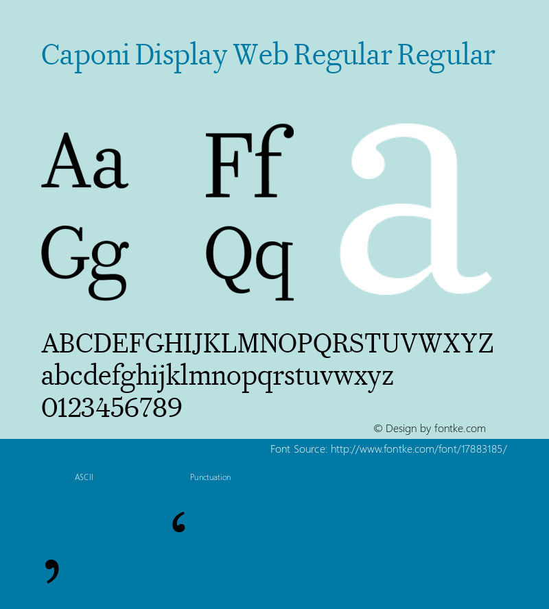 Caponi Display Web Regular Regular Version 1.1 2010 Font Sample