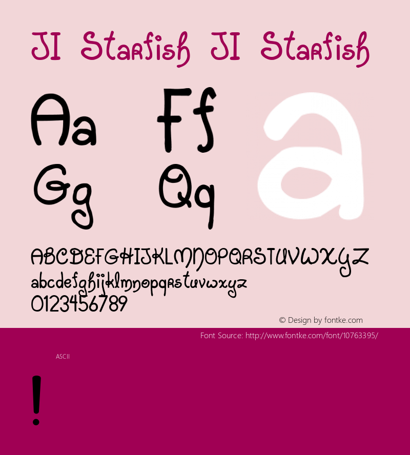 JI Starfish JI Starfish 001.000 Font Sample